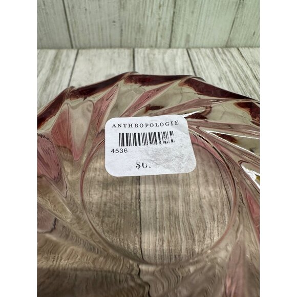 Anthropologie Vintage Style Glass Salad Fruit Serving Bowl Red Ribbed 5.5" DIA - Picture 5 of 8